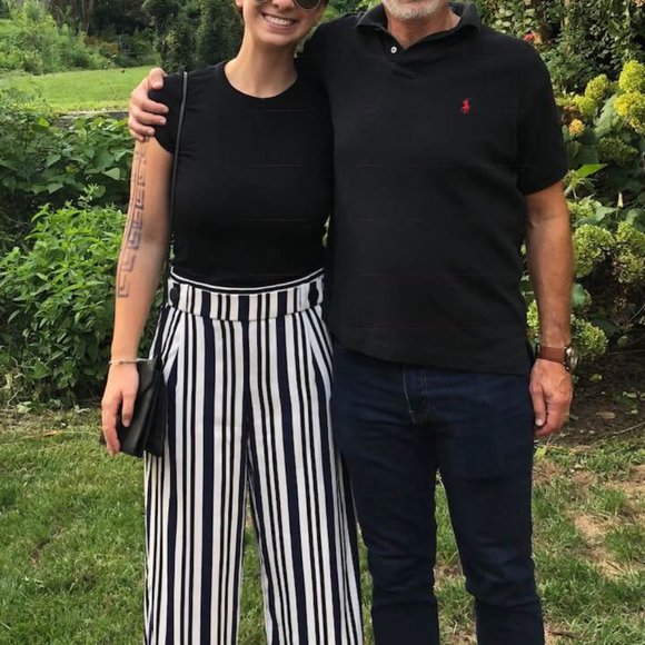 Blue and Black Striped Wide Leg Pants Zara - Picture 5 of 5